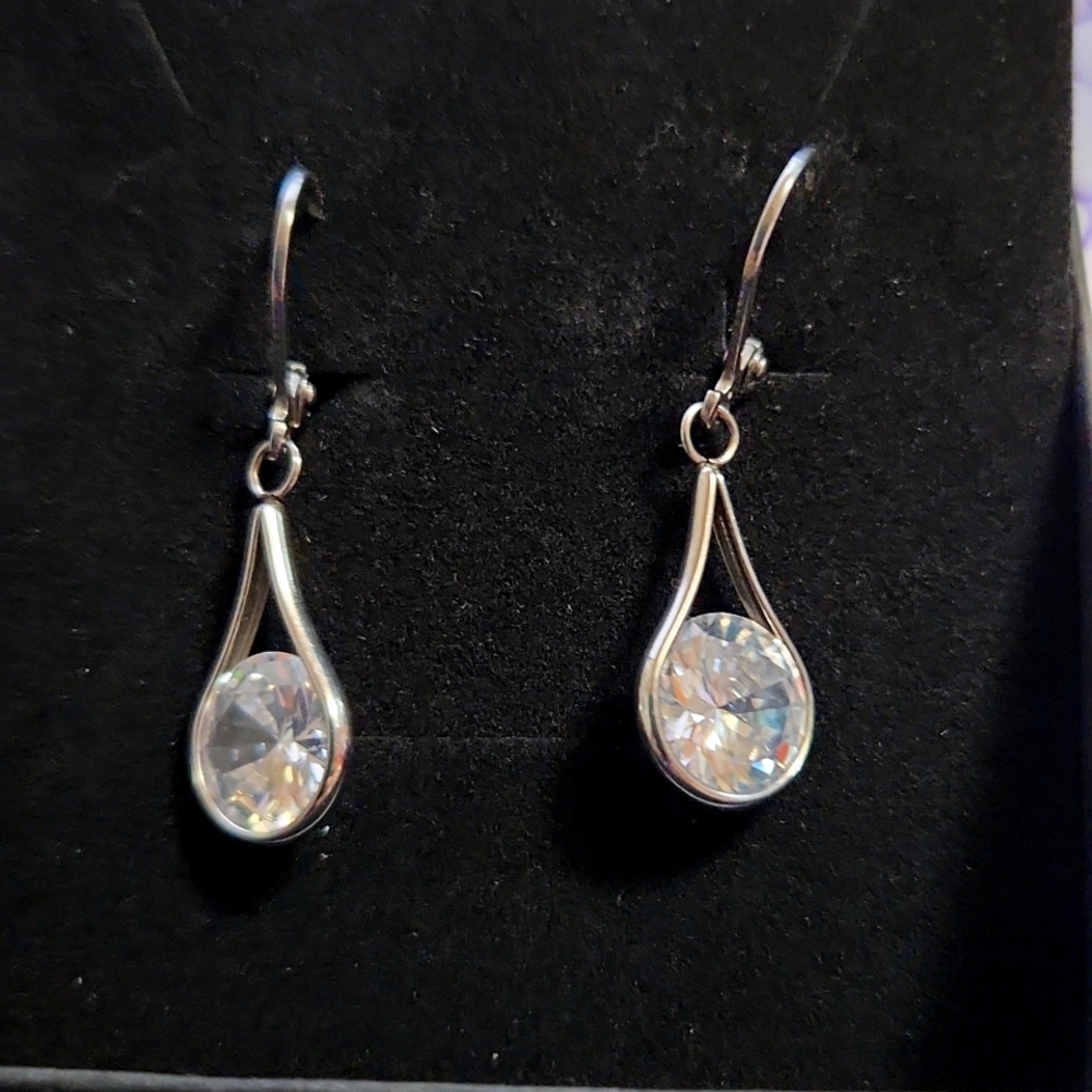 CZ EARRINGS TWO PAIR